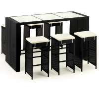 Bars bistro dining table and chair outdoor furniture rattan bar set