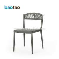 Outdoor Rope Furniture Dining Rope Chair Stacking Bistro Patio Chair