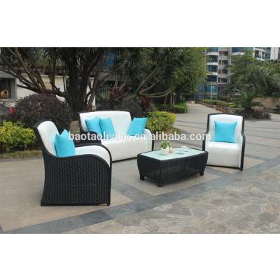 New Design Leather Holstered Outdoor Sofa Set Rattan Outdoor Sofa Furniture