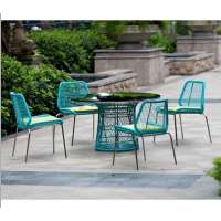 New design wicker chair dinning chair table / Pe rattan chair table outdoor garden furniture made in China