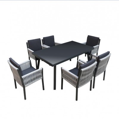 Dining Set with Tight Rope Weaving Garden Rope set