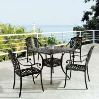 Durable cheap cast aluminum garden square table with chairs outdoor furniture